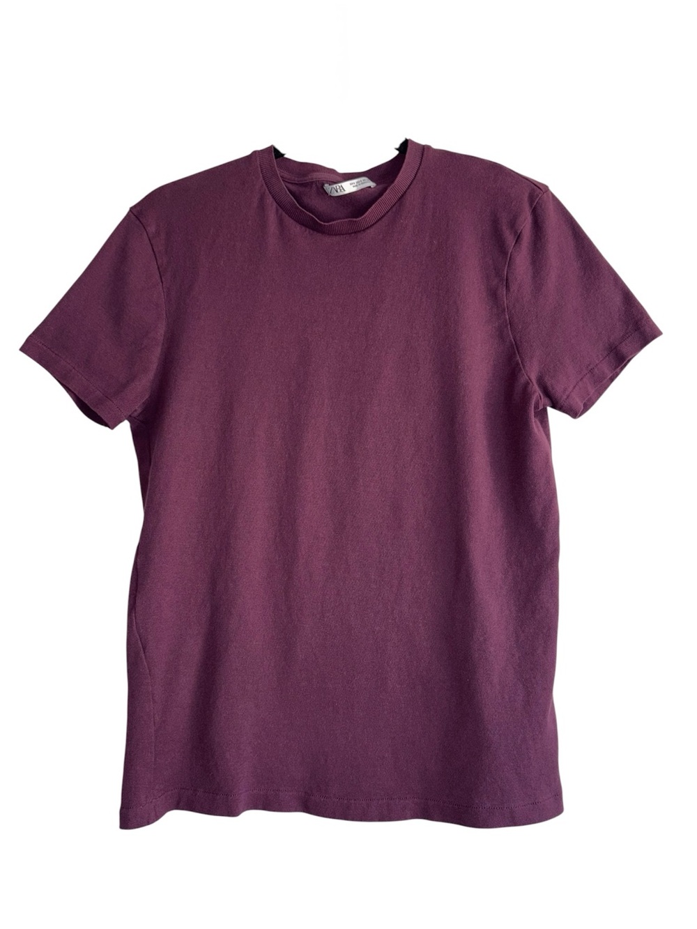 Zara Short Sleeve Crewneck T-Shirt in Plum